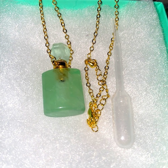 Natural Aquamarine Perfume Bottle Necklace - Picture 2 of 4